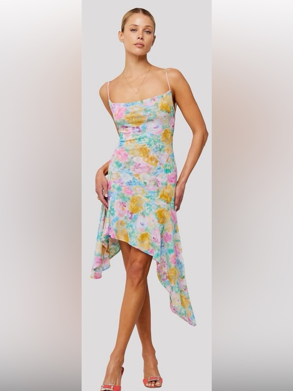 NWT RESA Carrie Canvas Floral Asymmetrical dress XS